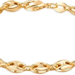 18K Gold Plated Mariner Bracelet Brass 7.5 Inches Women Jewelry Accessories